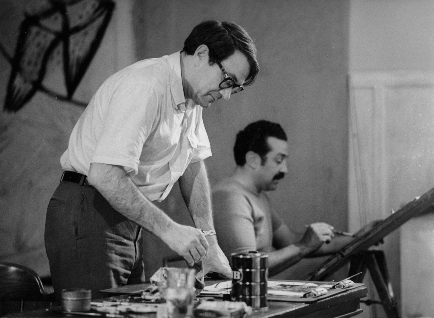 Frank Lobdell working alongside Nathan Oliveira
